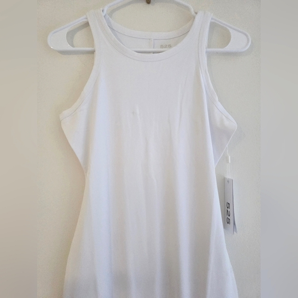525 America Sleeveless Bodycon Tee White